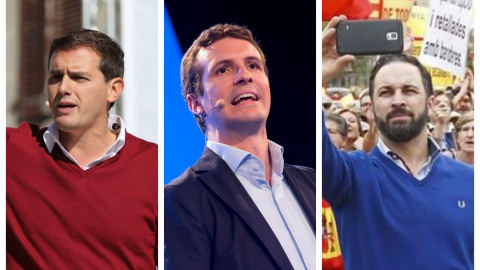 Albert Rivera, Pablo Casado y Santiago Abascal