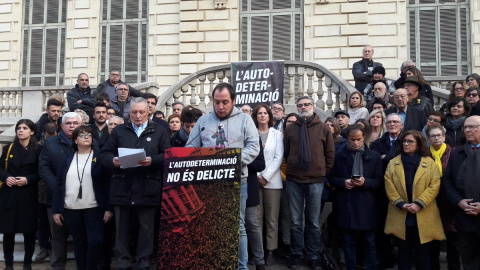 Roda de premsa amb partits i entitats independentistes per anunciar les mobilitzacions que acompanyaran el judici de l'1-O.