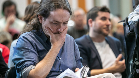 10/04/2018 - El candidato de Unidas Podemos a la Presidencia del Gobierno, Pablo Iglesias, en Zaragoza. / EFE - JAVIER CEBOLLADA