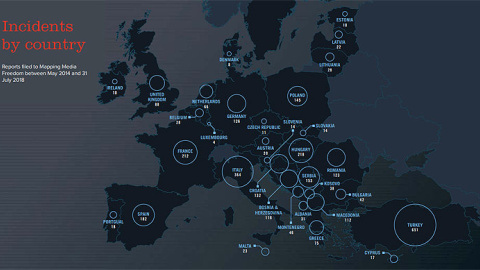 Imagen del mapa de la censura en Europa.