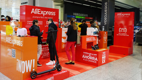 La ‘pop up’ de AliExpress, en la tienda de El Corte Inglés de Sanchinarro, en Madrid.