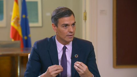 El presidente del Gobierno y candidato del PSOE a las elecciones del 28-A, Pedro Sánchez, en un momento de su entrevista con La Sexta.