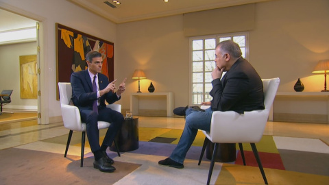 El presidente del Gobierno y candidato del PSOE a las elecciones del 28-A, Pedro Sánchez, en un momento de su entrevista con La Sexta.