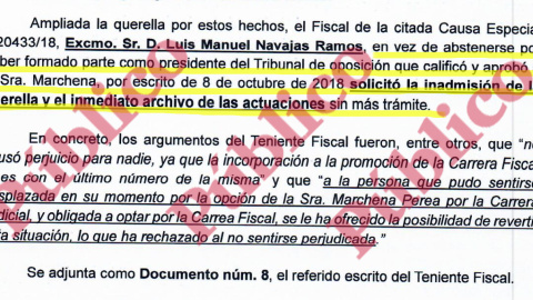 Argumento fiscal Navajas nadie perjudicado por caso Sofía Marchena.