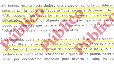 Argumento semántico de Gema Espinosa sobre "superar".