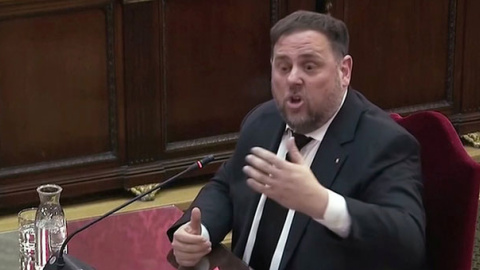 Oriol Junqueras, candidato de ERC al Congreso, en el juicio del procés. / REUTERS