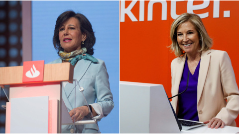 La presidenta del Banco Santander, Ana Botín, y la consejera delegada de Bankinter, María Dolores Dancausa. EFE