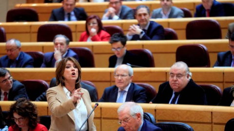 Dolores Delgado, el pasado martes en el Senado. / EFE