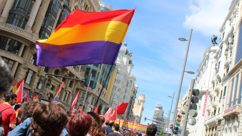 Imágen de la manifestación conmemorativa de la II República. 14/04/2019. PAOLA ARAGÓN