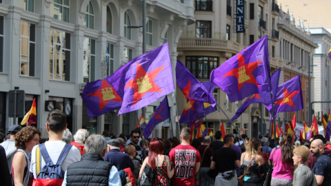 Imagen de la manifestación conmemorativa de la II República. 14/04/2019. PAOLA ARAGÓN