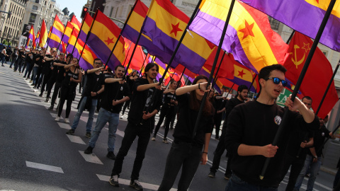 Imagen de la manifestación conmemorativa de la II República. 14/04/2019. PAOLA ARAGÓN