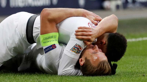 Harry Kane celebra su decisivo gol ante Croacia. (CARL RECINE | REUTERS)