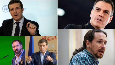 rivera, sánchez, casado, abascal, iglesias