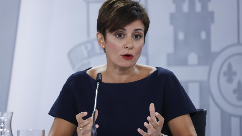 La ministra de Política Territorial y portavoz del Gobierno, Isabel Rodríguez, durante la rueda de prensa posterior al Consejo de Ministros celebrado este martes