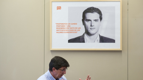 Juan Marín, presidente de Ciudadanos en Andalucía, retratado por Laura León