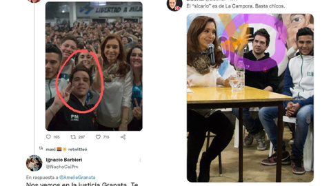 Publicaciones con imágenes de un joven de 16 años junto a Cristina Kirchner que afirman que es Fernando, el agresor de 35 años. Era un bulo