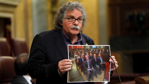 Joan Tardà, portavoz de ERC, durante el debate de los Presupuestos de 2019 en el Congreso / EFE