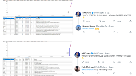 Cuentas que responden al unísono citando al 'youtuber' MMCrypto