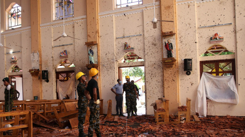 22/04/2019 - La iglesia católica de San Sebastián después de las explosiones en Negambo, el 22 de abril de 2019 | REUTERS / Athit Perawongmetha