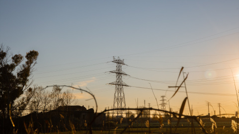 Un poste eléctrico, a 12 de enero del 2021, en Barcelona, Cataluña (España).