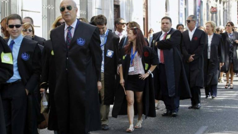 Abogados de oficio, en una manifestación en Madrid. EFE