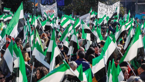 Cientos de personas se han concentrado hoy en Madrid para exigir un "tren digno y del siglo XXI" que conecte a la capital con Extremadura porque es el "puente" con Portugal, por lo que "conecta Madrid con Europa". La manifestación, convocada por el Parti