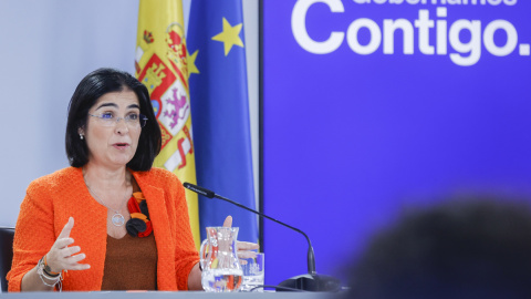 La ministra de Sanidad, Carolina Darias, ofrece una rueda de prensa tras el Consejo de Ministros, a 20 de septiembre de 2022.