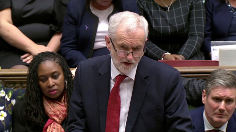 Corbyn, durante el debate del brexit en el Parlamento británico este martes. REUTERS