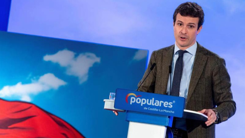 Pablo Casado en un acto del PP en Toledo. (ISMAEL HERRERO | EFE)