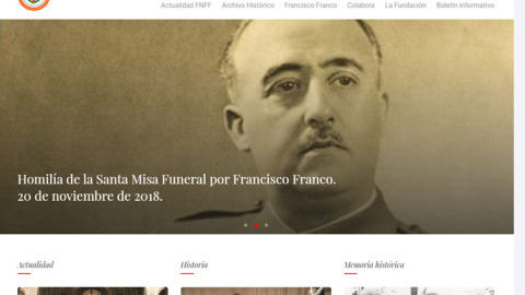 Portada de la web de la Fundación Francisco Franco.