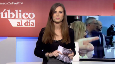 Núria Martínez, durante el informativo 'Público al Día' del 26 de febrero.