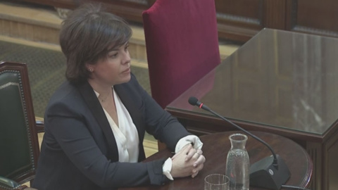 Soraya Sáenz de Santamaría, durante su declaración en el juicio al 'procés'.