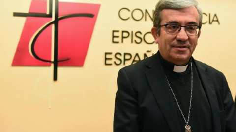 Luis Argüello, en una rueda de prensa en la sede de la Conferencia Episcopal  |  EFE