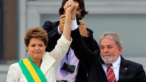 Los expresidentes brasileños Dilma Rousseff y Luiz Inácio Lula da Silva.