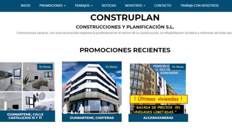 Página web de Construplan, Construcciones y Planificación SL