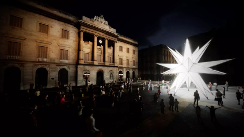 L'estel de vint puntes que s'instal·larà a la plaça Sant Jaume de Barcelona