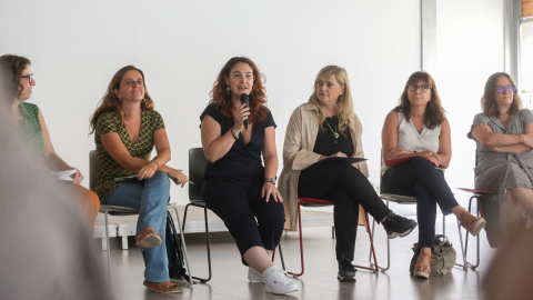 Un moment de la presentació del projecte de residència.