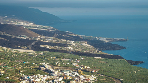 La fajana volcánica, vista desde el mirador del Time en La Palma