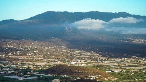 Vista general de las consecuencias que la erupción volcánica ha tenido sobre la isla de La Palma