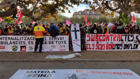 2021 - Concentració del 2021 del sector de les ambulàncies davant del Parlament de Catalunya.