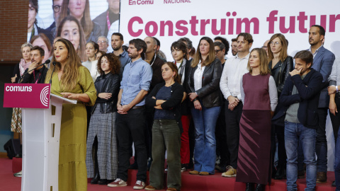 Candela López durant l'Assemblea Nacional dels Comuns, celebrada aquest diumenge a Barcelona.