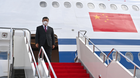 El presidente de China, Xi Jinping, a su llegada a Nursultán en Kazajistán, el pasado 14 de septiembre.