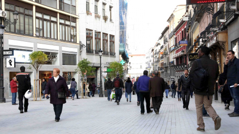 Imagen de la calle Carretas, tras las mejoras para los peatones.