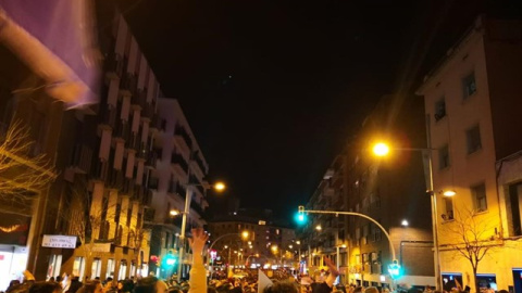 La manifestació noctura del 8-M a Barcelona. EUROPA PRESS