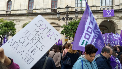 Detalles de los carteles. Manifestación del 8-M en Sevilla.- RAÚL BOCANEGRA