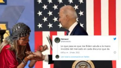 Las redes intentan averiguar a quién saluda Joe Biden: "A la mano invisible del mercado" o "a la democracia inexistente"