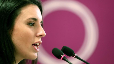 15/02/2019.- La número dos de Podemos, Irene Montero, ofrece una rueda de prensa, este viernes, en la que ha subrayado que su formación está preparada para salir a ganar las elecciones del 28 de abril y es además el voto "más útil" para cambiar la v