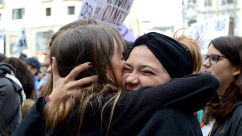 En la cabecera de la marcha se encontraba la organizadora de la movilización, Foro de Madrid contra la violencia a las mujeres - Arancha Ríos