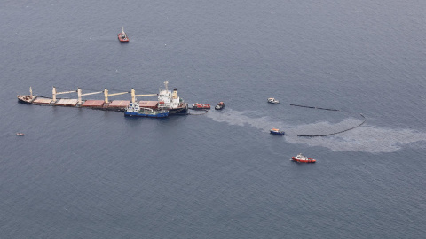 Así avanza el derrame de combustible hacia la Bahía de Algeciras