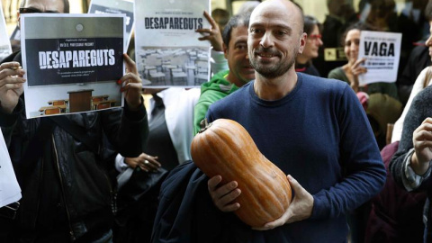 Professors universitaris en la protesta d'aquesta setmana. EFE / TONI ALBIR.